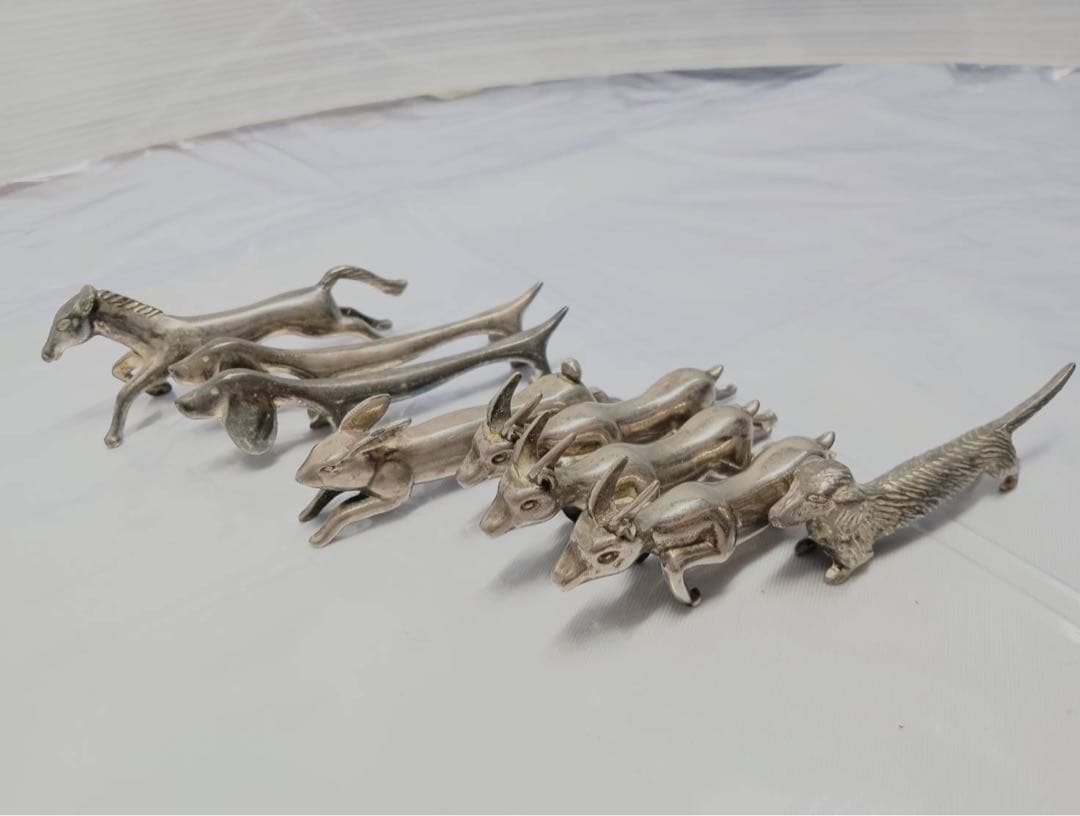 【k】箸置き 馬 犬 兎 カンガルー アンティーク 5点 インテリア 置物