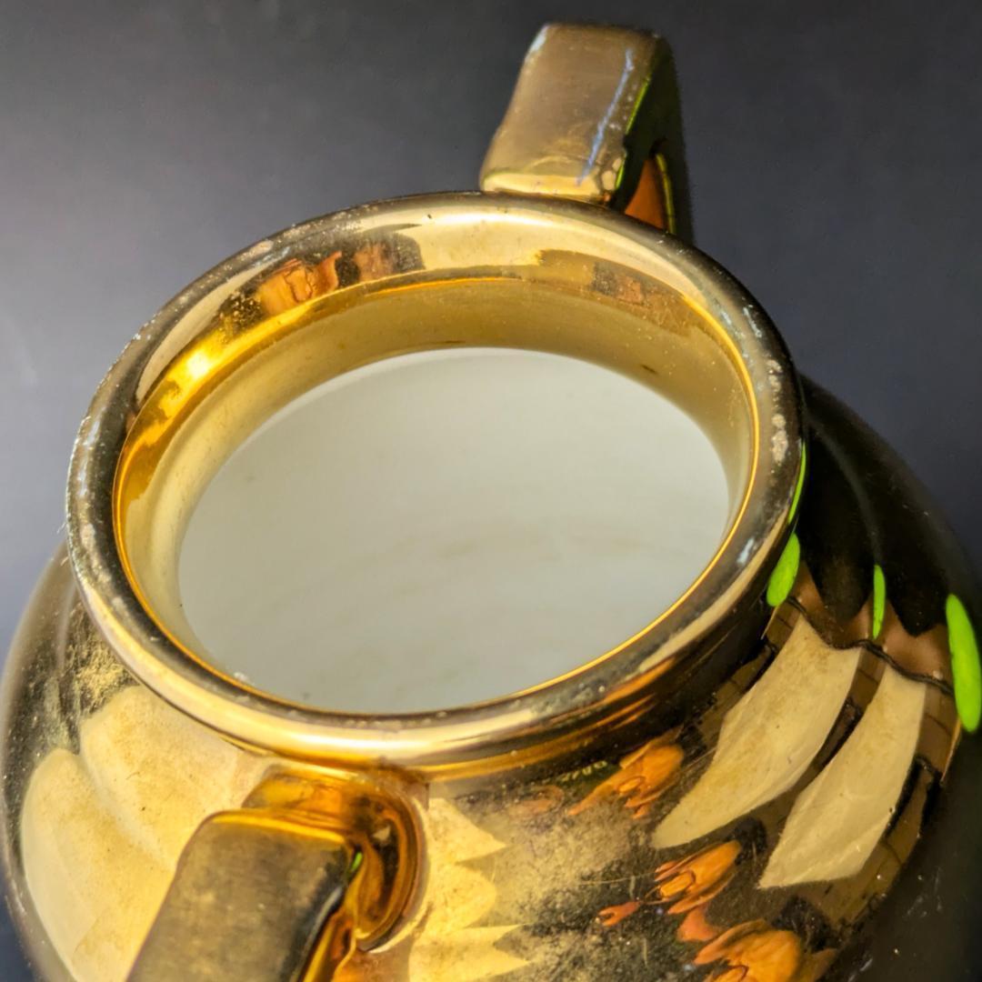 ノリタケ森村組 Mリース 金彩花瓶ミニ 1911-1920年代 双耳 輸出品