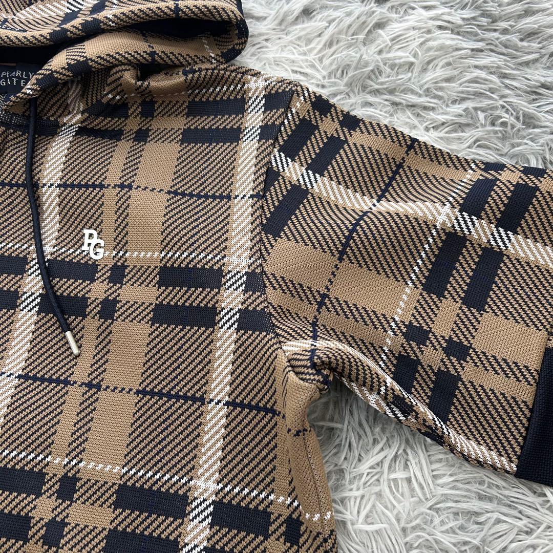 新品　パーリーゲイツ　パーカー　フーディ　ジャケット　チェック　サイズ4