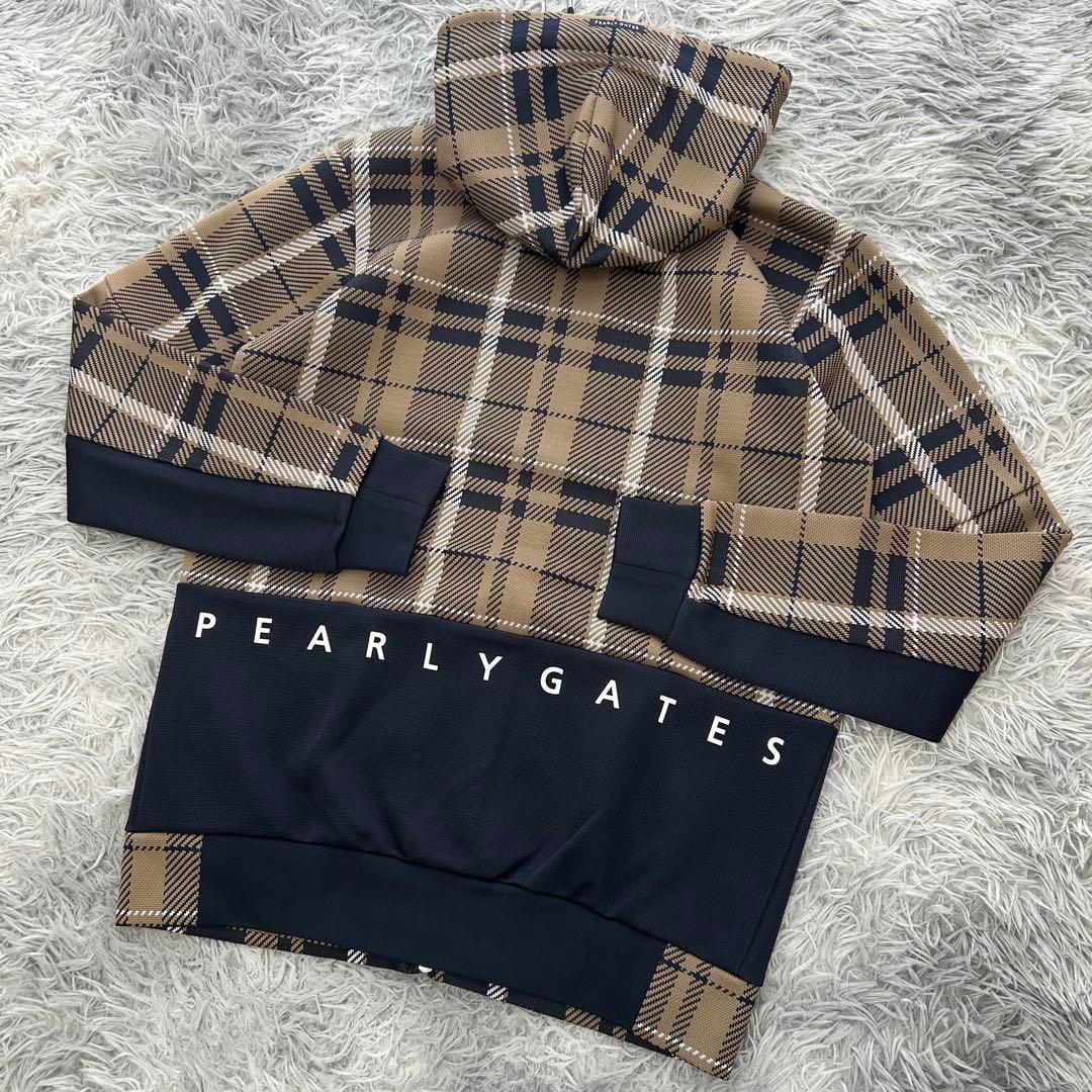 新品　パーリーゲイツ　パーカー　フーディ　ジャケット　チェック　サイズ4