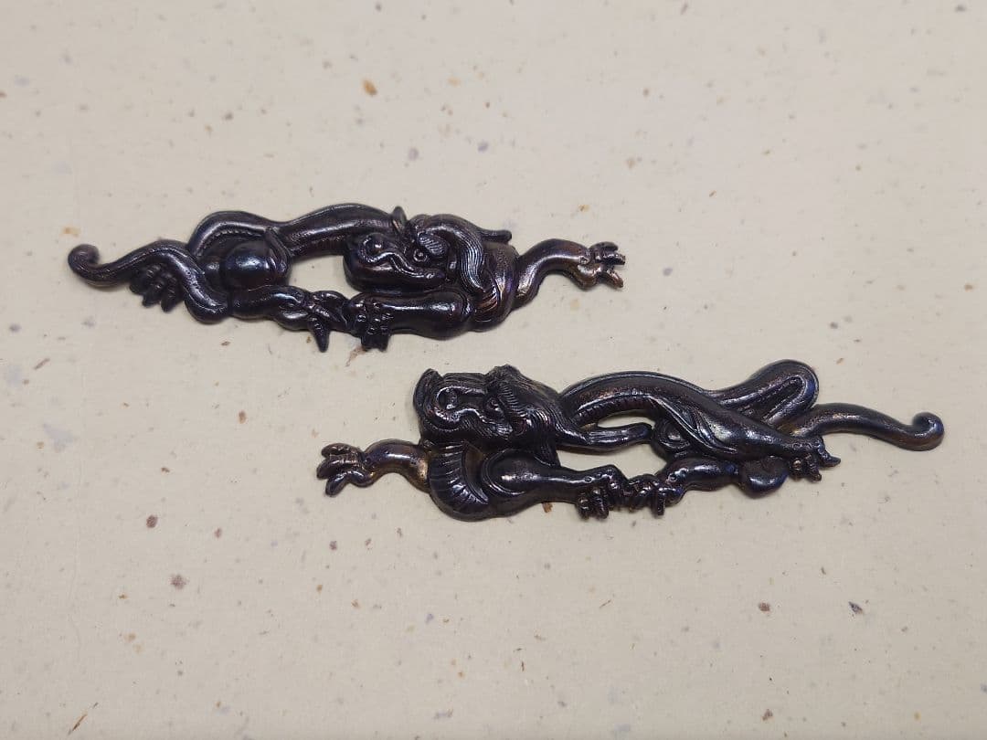 目貫、雨龍図、