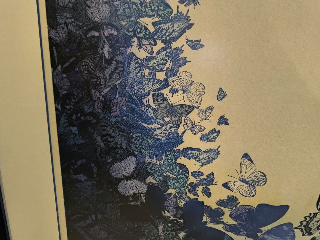 貴重！吉田千鶴子 大きい 版画 谷間の蝶