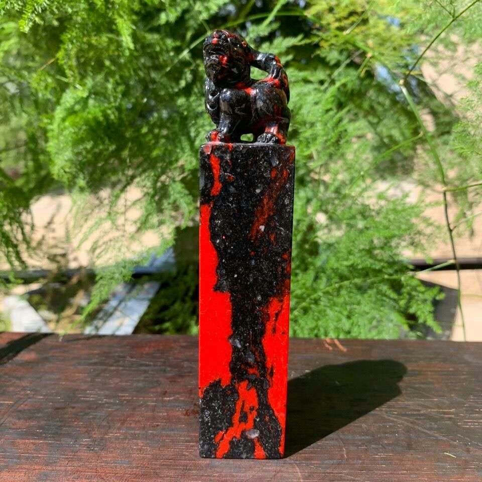 希少鶏血石 老坑 印材 印鑑 篆刻印材 古美術