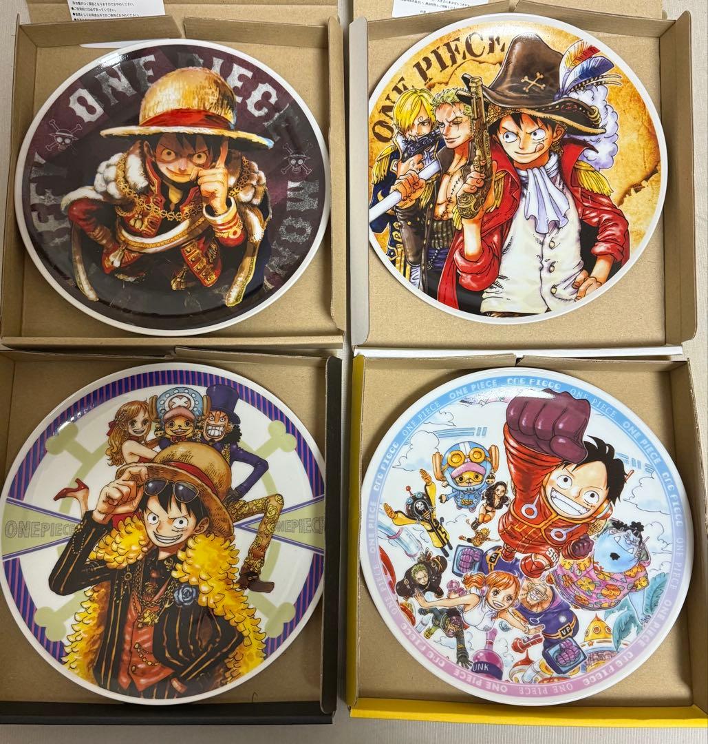 ワンピース 応募者全員サービス フルカラープレート 4種 ルフィ ゾロ サンジ