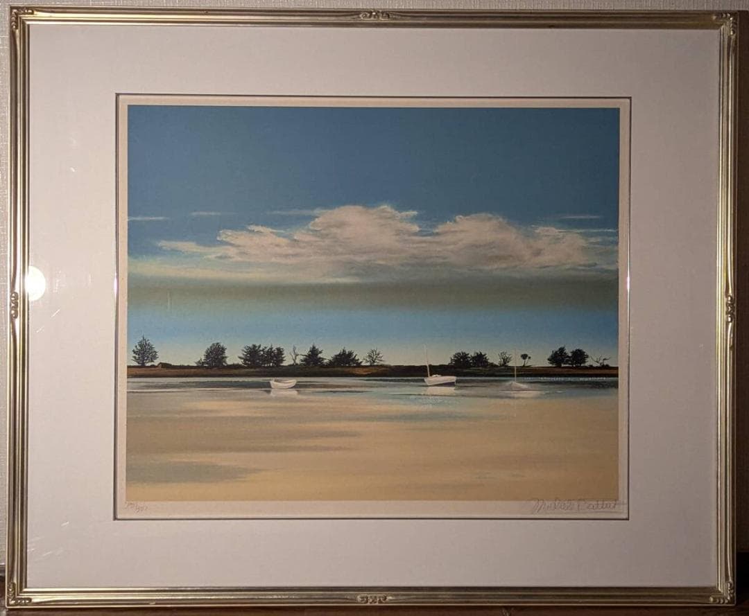 【真作】版画　ミッシェル・バテュ　シルクスクリーン　引き潮　X44