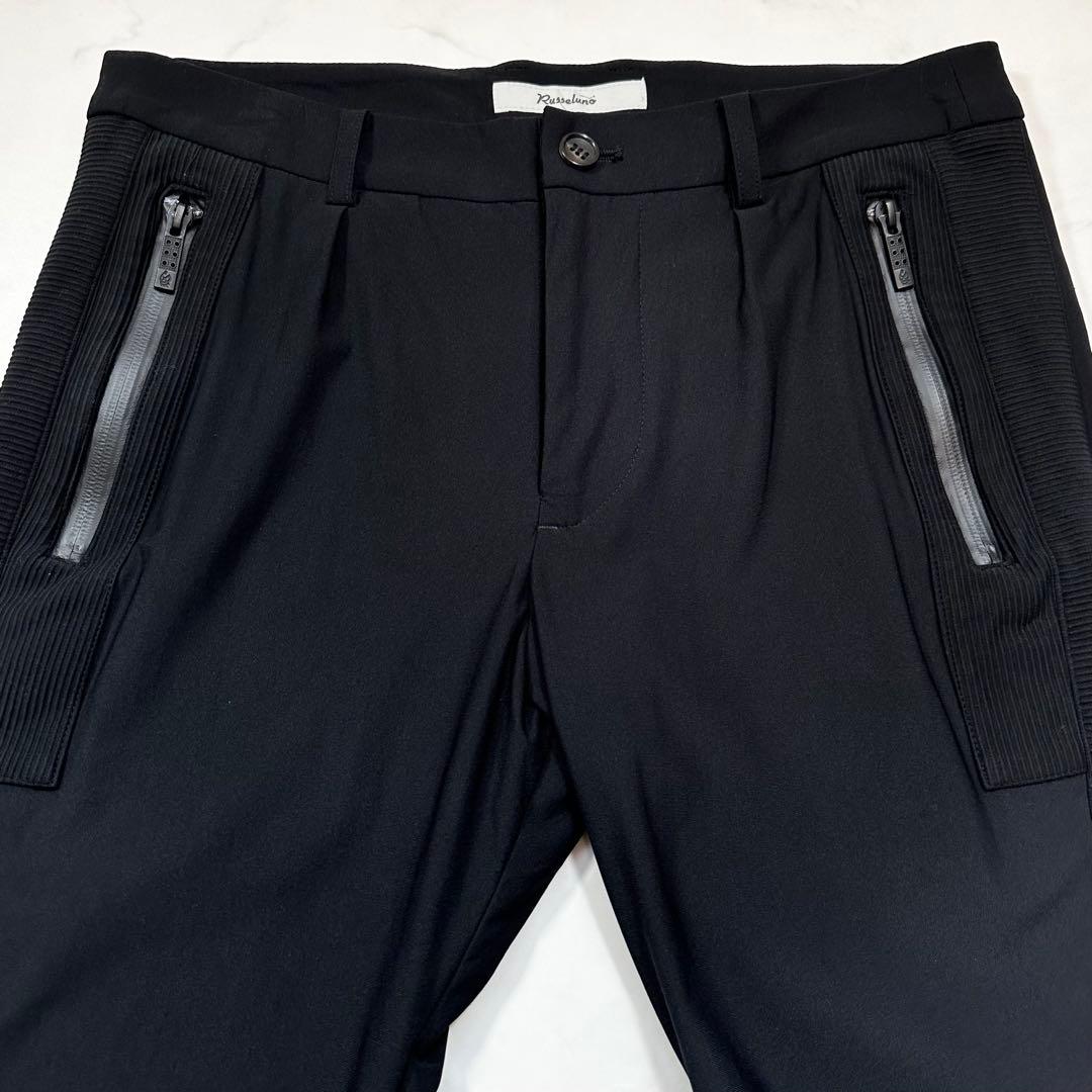 AKM × ラッセルノ Gストレッチパンツ メンズ ゴルフ 止水ジップ 黒 M