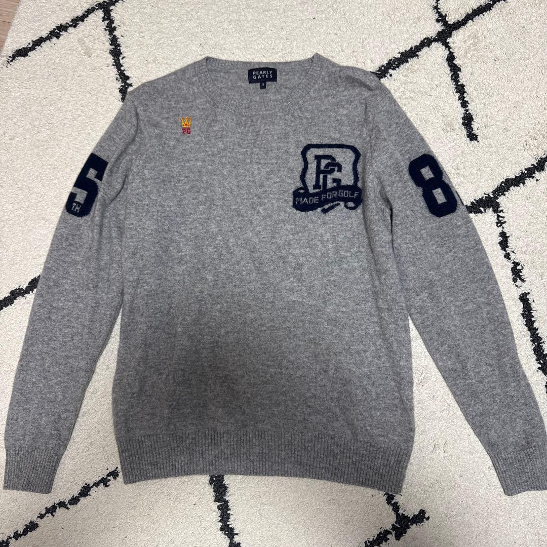 パーリーゲイツ　カシミヤニット　グレー　サイズ5