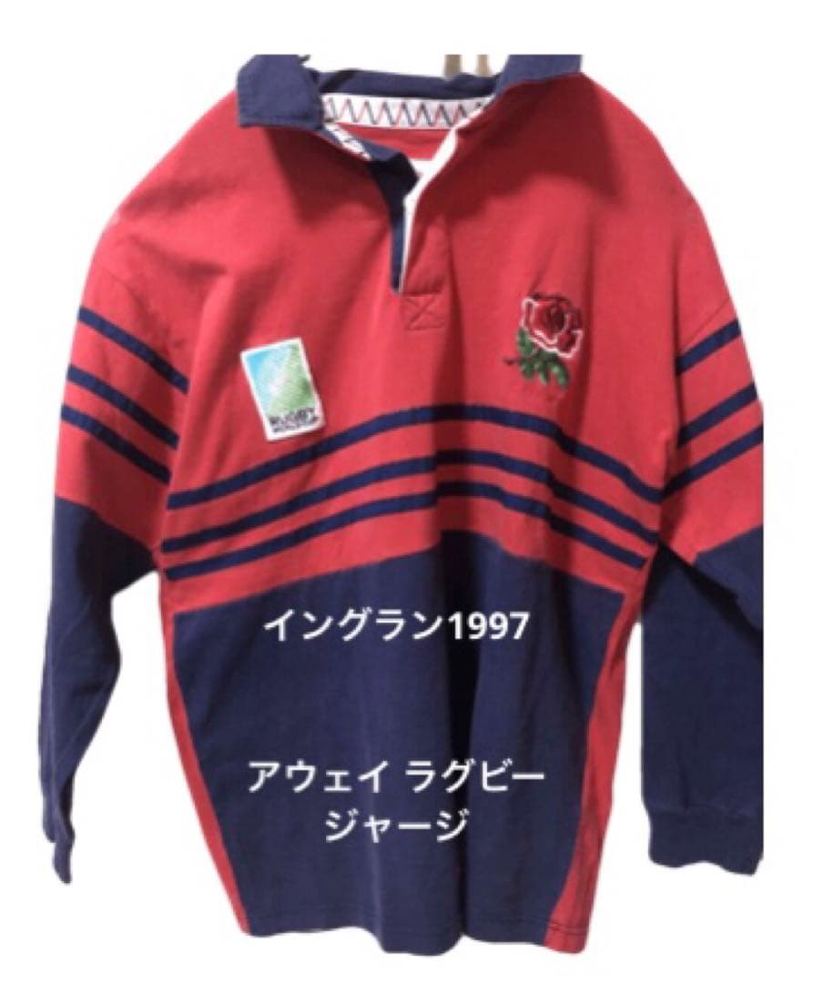 【希少ビンテージ/L】イングラン1997アウェイ ラグビージャージ W杯タグ付