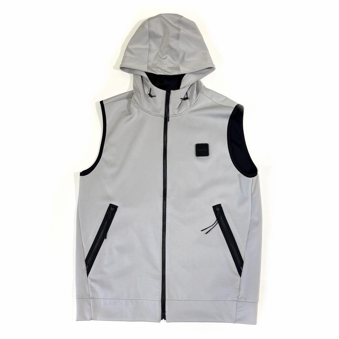 BRIEFING ジップアップ ベスト フード ゴルフ ストレッチ グレー L