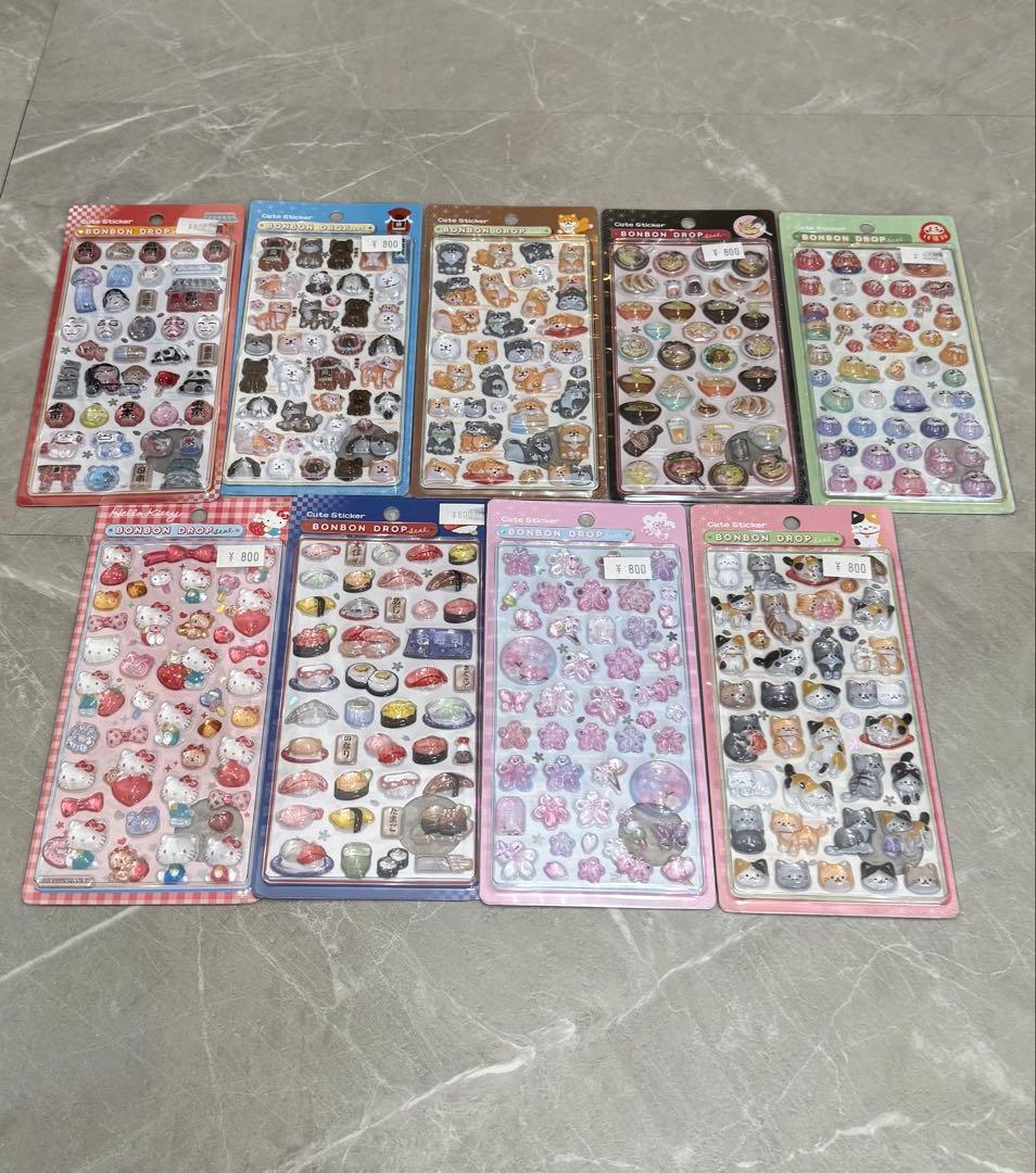 【正規品】 ボンボンドロップシール 和柄 9枚セット