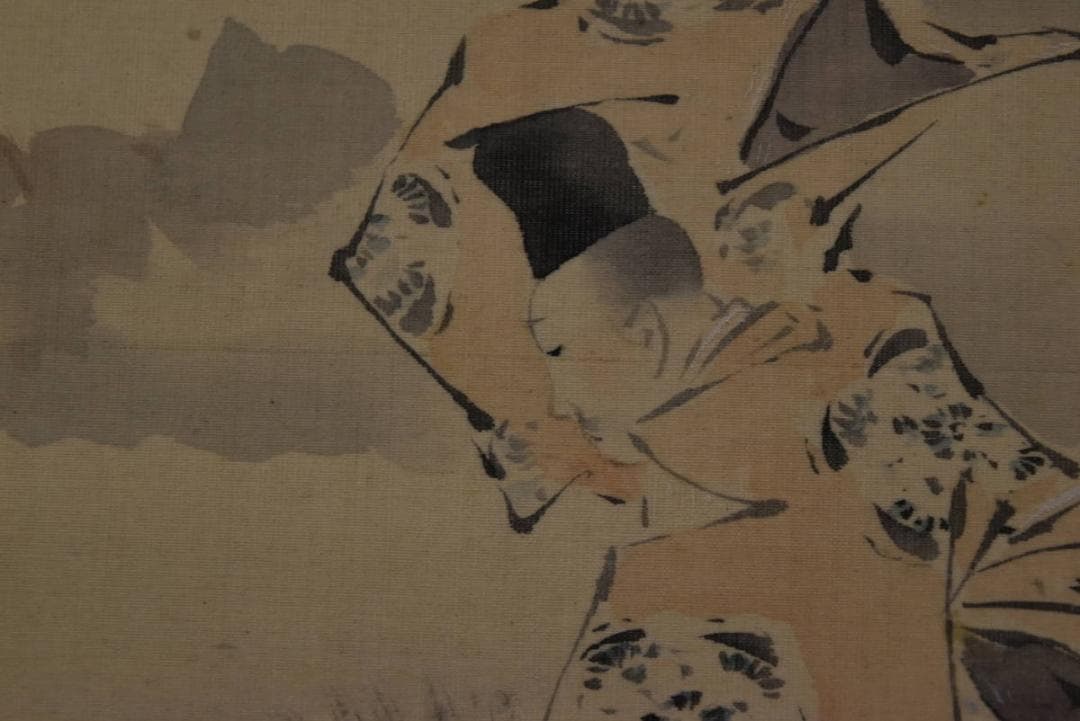 【真作】喜田華堂/佐野雪暮図/雪中人物図/掛軸/名家伝来/Z-856