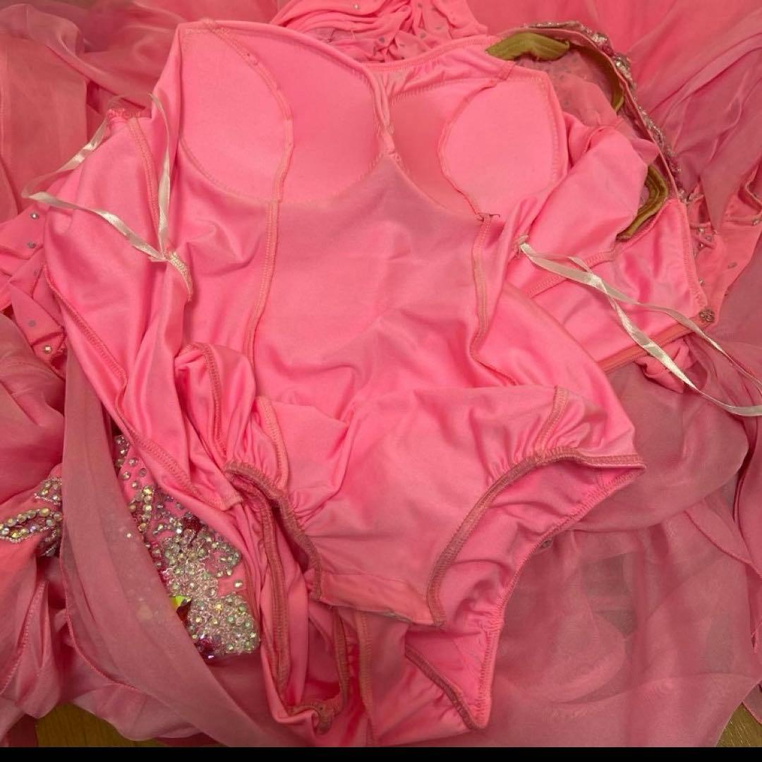 【美品】社交ダンスドレス ピンク チョーカー付　9号