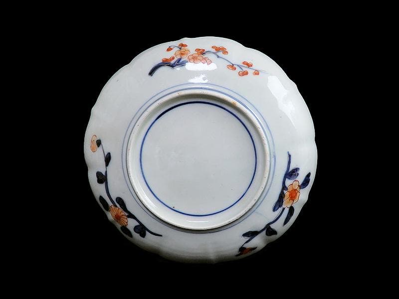 古伊万里　色絵　朝日に山水の図　7寸半皿　B295A-CQc