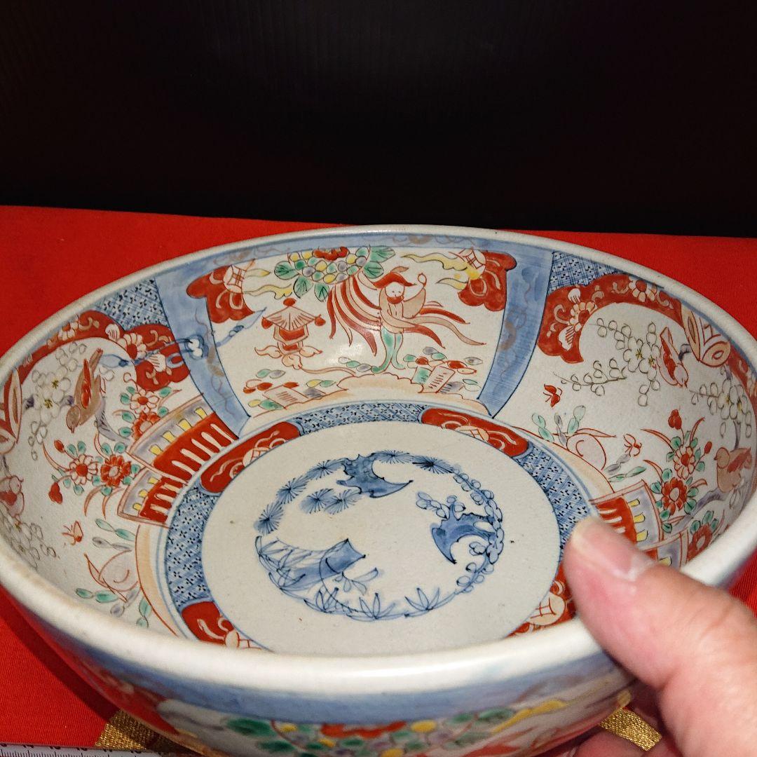 古伊万里赤絵、珍しい鉢ラッタン人柄