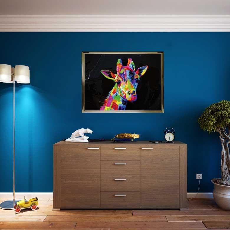 クリスタルアート キリン ピクチャー アートフレーム POP