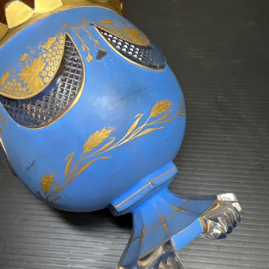 19世紀オールドベネチア　金彩手彫切子デキャンタ、グラスセット　共箱