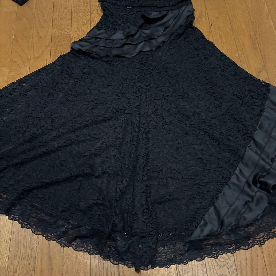 土日SALE28888-24444ジャンティ黒のレース社交ダンス衣装