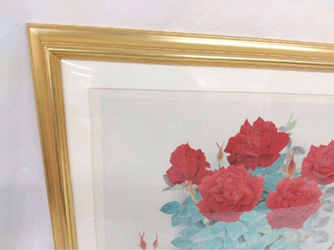 那波多目功一 リトグラフ 薔薇 ばら バラ 33/200 額 額装