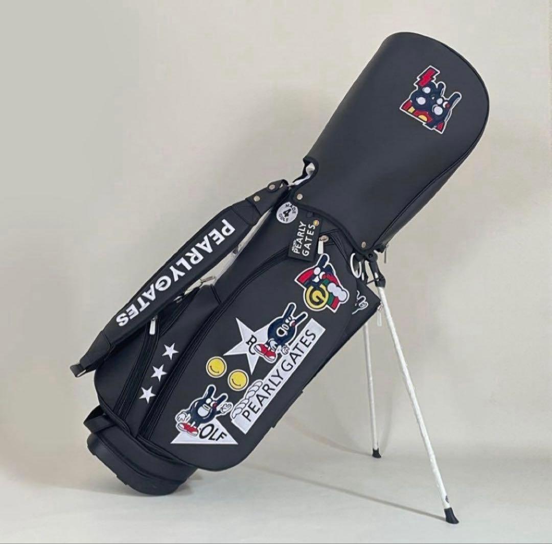 PEARLY GATES ブラックキャディバッグ　パーリーゲイツ　合成革