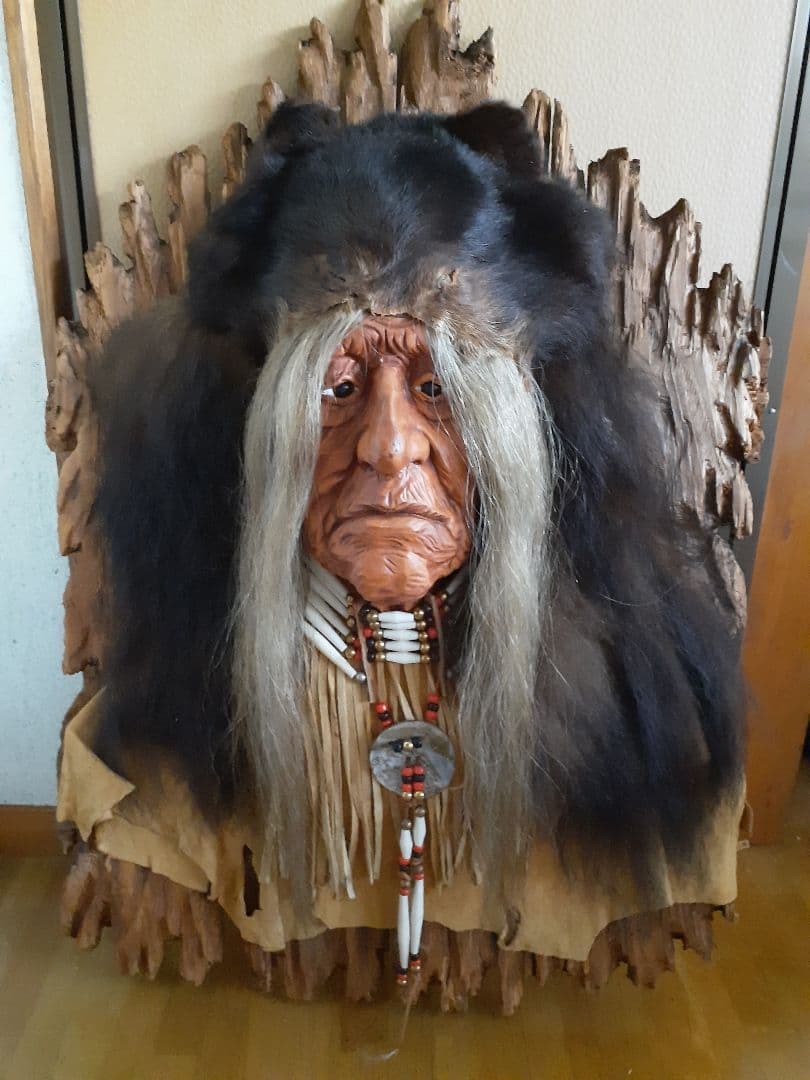 ヴィンテージ特大インディアン壁掛け