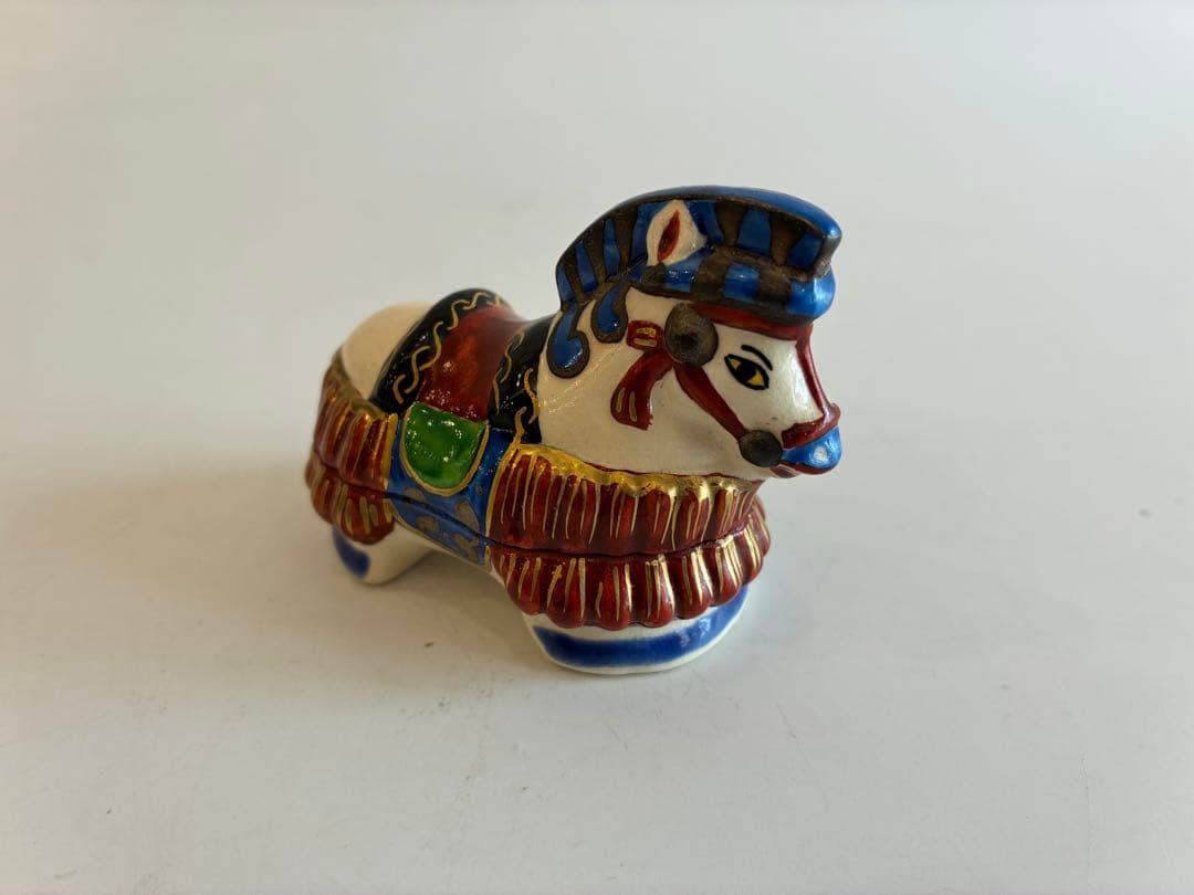 ラスト1！！新春干支午年　馬形 香合 陶器製　加藤利昇窯作