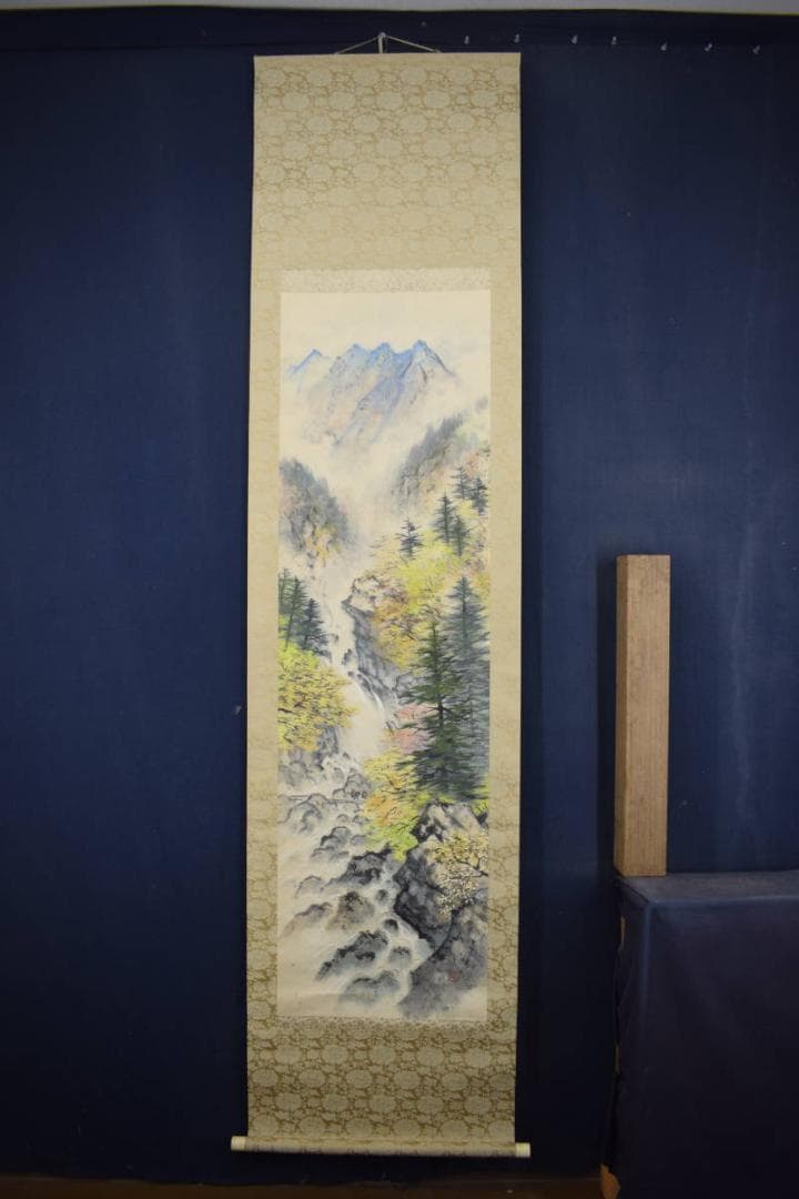 泰山/渓山紅葉図/秋景山水/秋山帰樵図/掛軸☆宝船☆Z-388