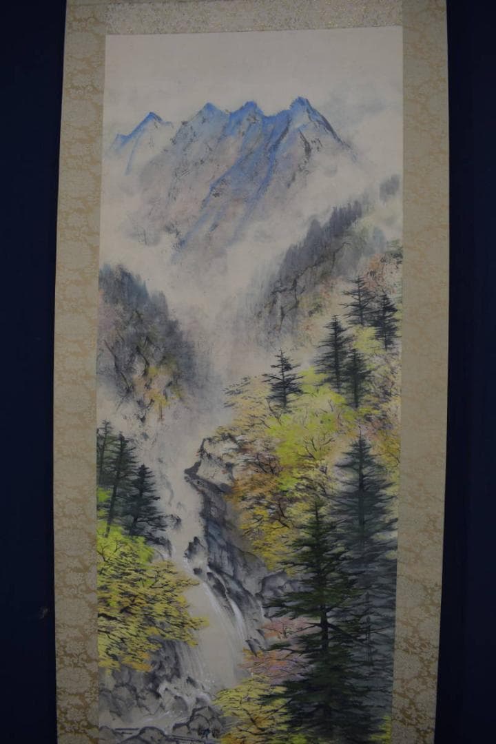 泰山/渓山紅葉図/秋景山水/秋山帰樵図/掛軸☆宝船☆Z-388