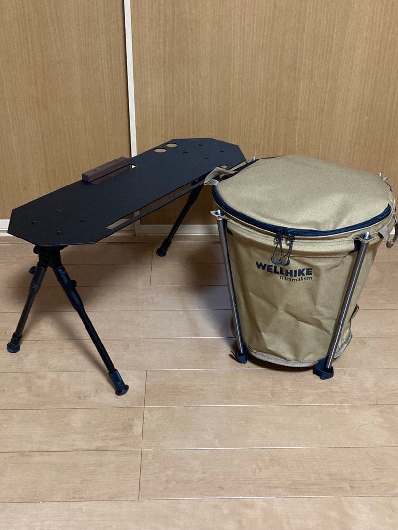 アイアン工房　サイドテーブル　焚き火テーブル　モビボックス風　ゴミ箱　キャンプ