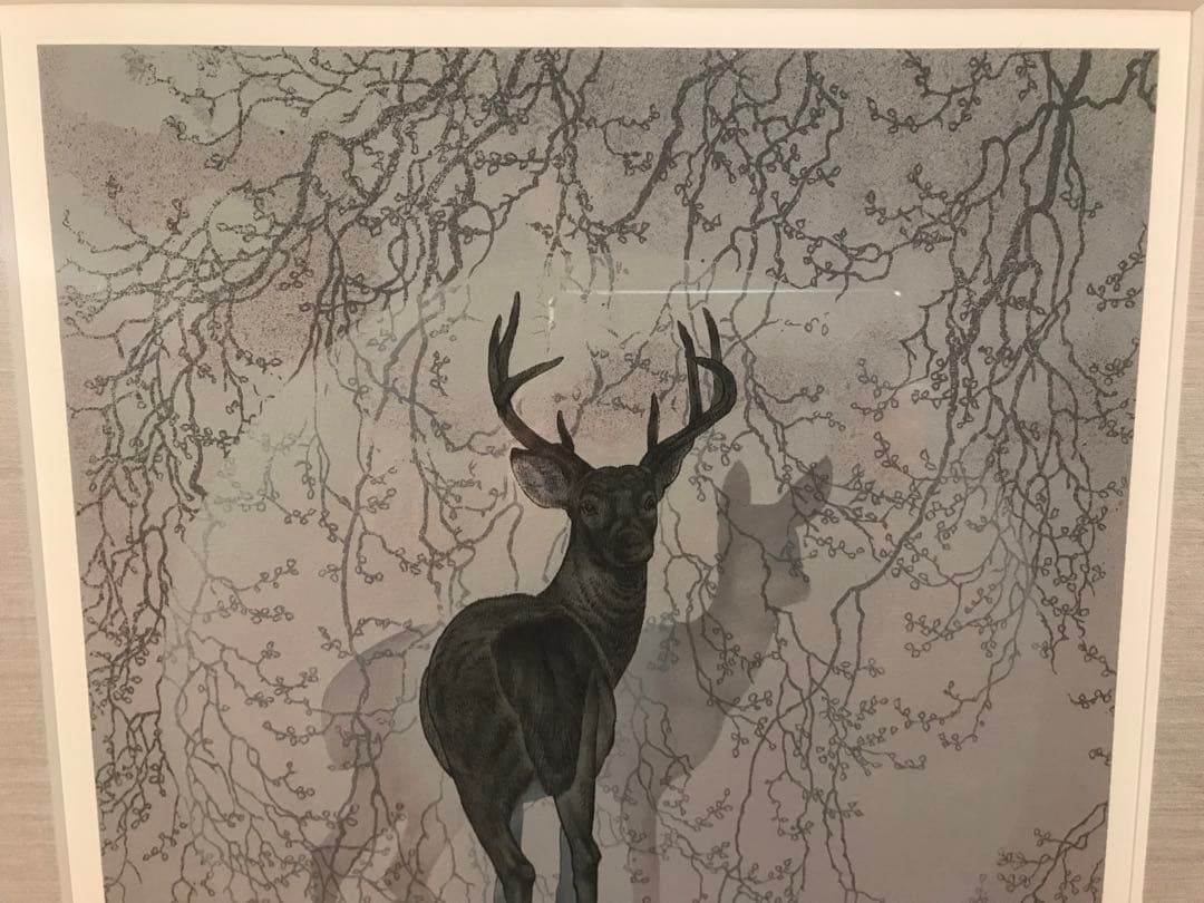 下田義寛「遠い風」リトグラフ　直筆サイン・落款・エディション・作品証明シール有り