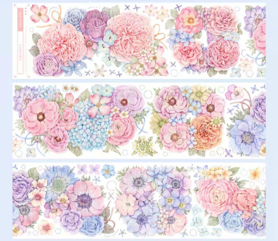 巻売 465★ 海外 マスキングテープ マステ PET 装飾 花 贝壳光