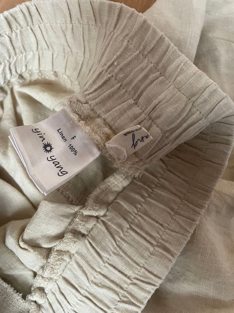 yinyang yogawearリネンファーマーズパンツ