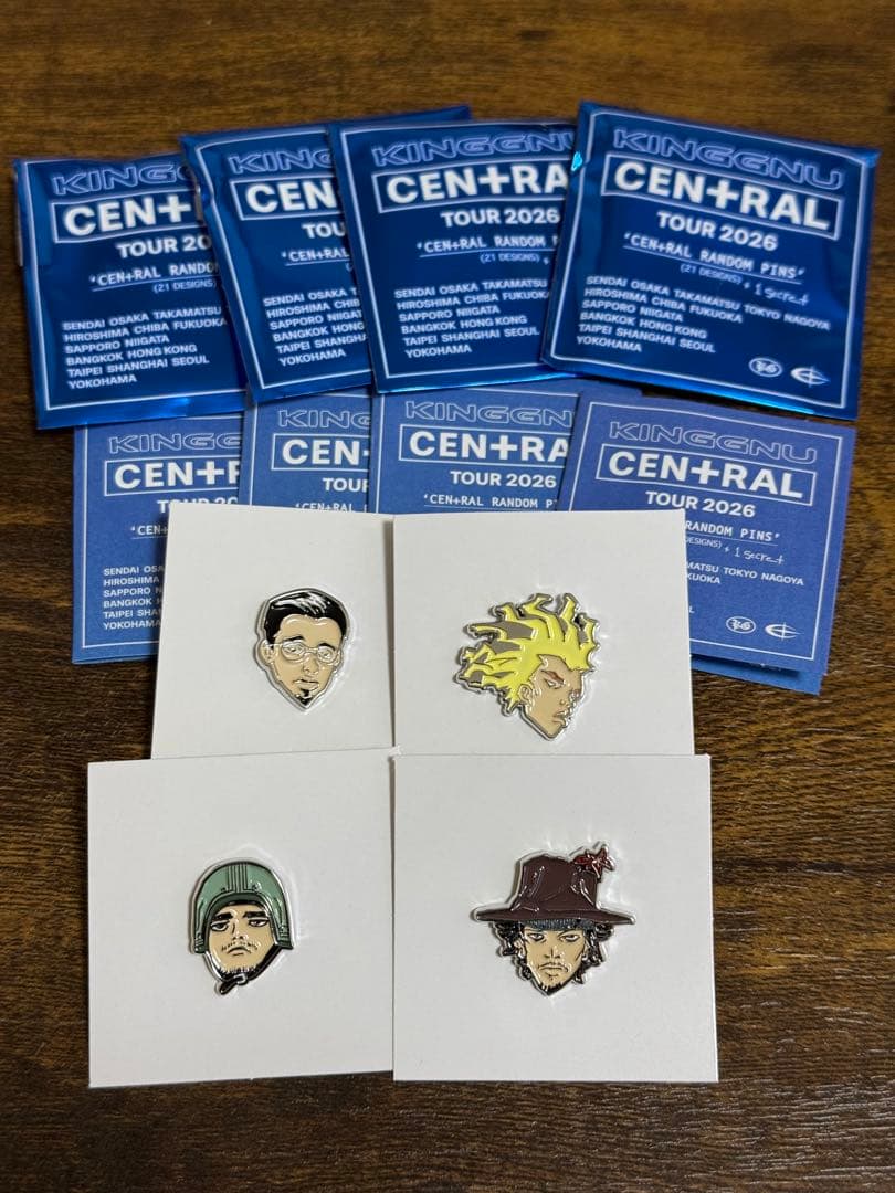 KingGnu ピンズ CENTRAL 2026 メンバー4人