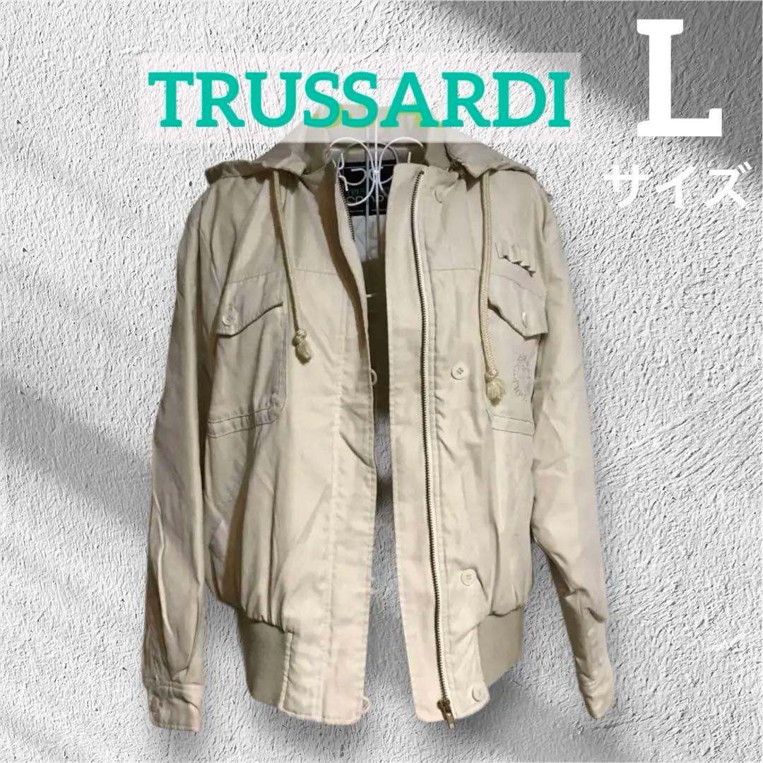 最高級 TRUSSARDI GOLF ブルゾン L 柔らか極上生地 フード着脱可