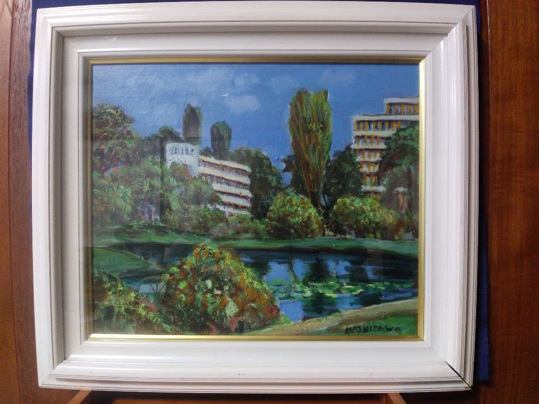 絵画シリーズNO1 油彩画 風景画 昭和レトロ 西澤 栄一画伯 「札幌」 F8号