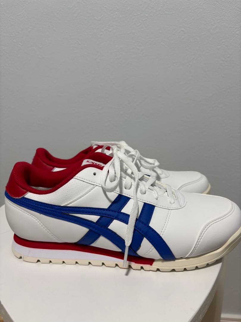 asics ゴルフシューズ　ホワイト/ブルー/レッド