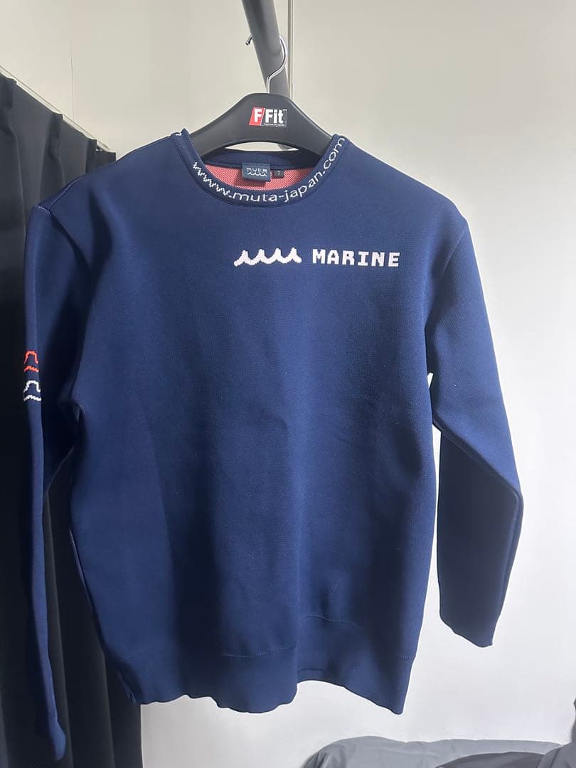 muta ジャガード クルーネックプルオーバー　ネイビー