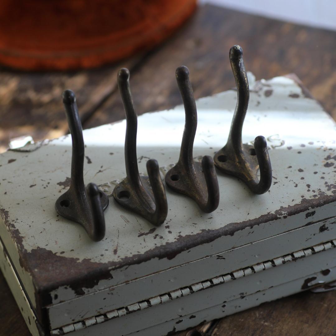 4つセット*フランスアンティーク　真鍮フック/ブロカントヴィンテージ