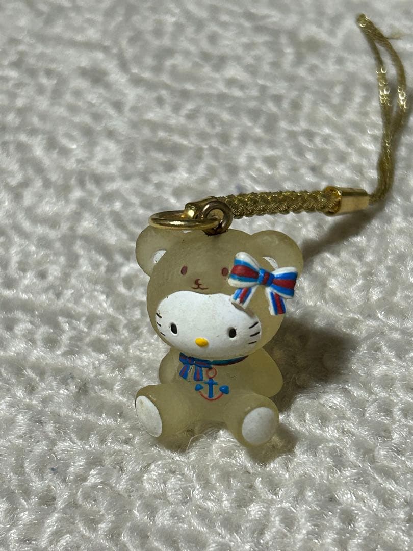 ハローキティ マリンベアー クリア ストラップ 根付け 2002 サンリオ