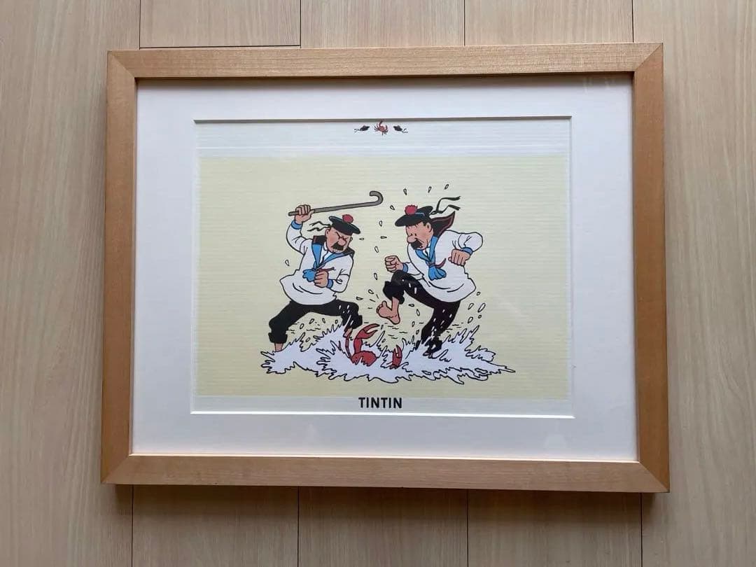 TINTIN コミックアート 木製フレーム