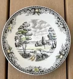 風景画の陶磁器皿 直径約25cm