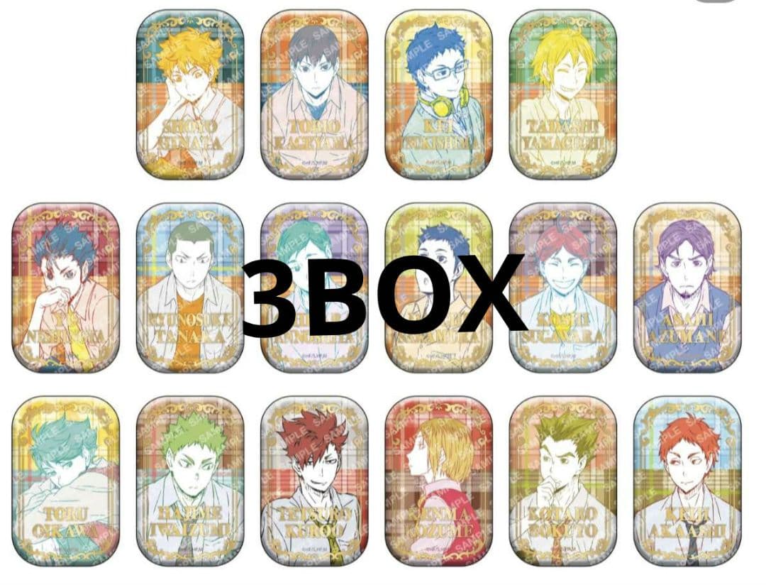 ハイキュー セブンネット限定 スクエア缶バッジ オフショット×カラー第一弾