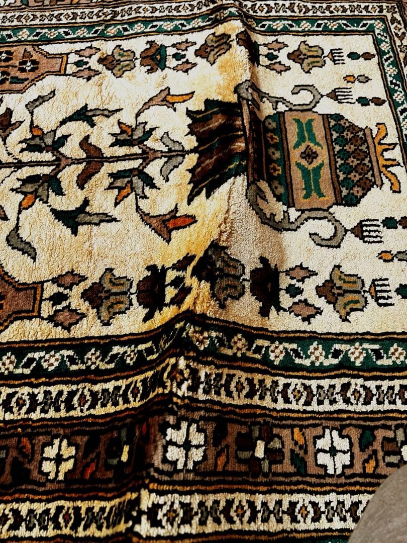 オールド ペルシャ絨毯 シルク125㎝ 難あり スペシャル 特価