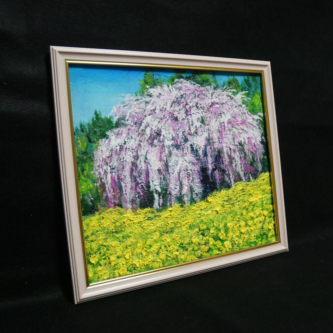 油絵 油彩 油彩画 絵 絵画 【しだれ桜】