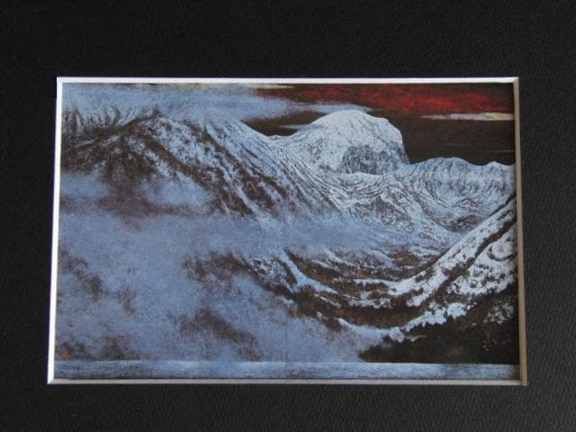 今野忠一、【山湖浅春】、希少な額装用画集より、新品額装付、状態良好