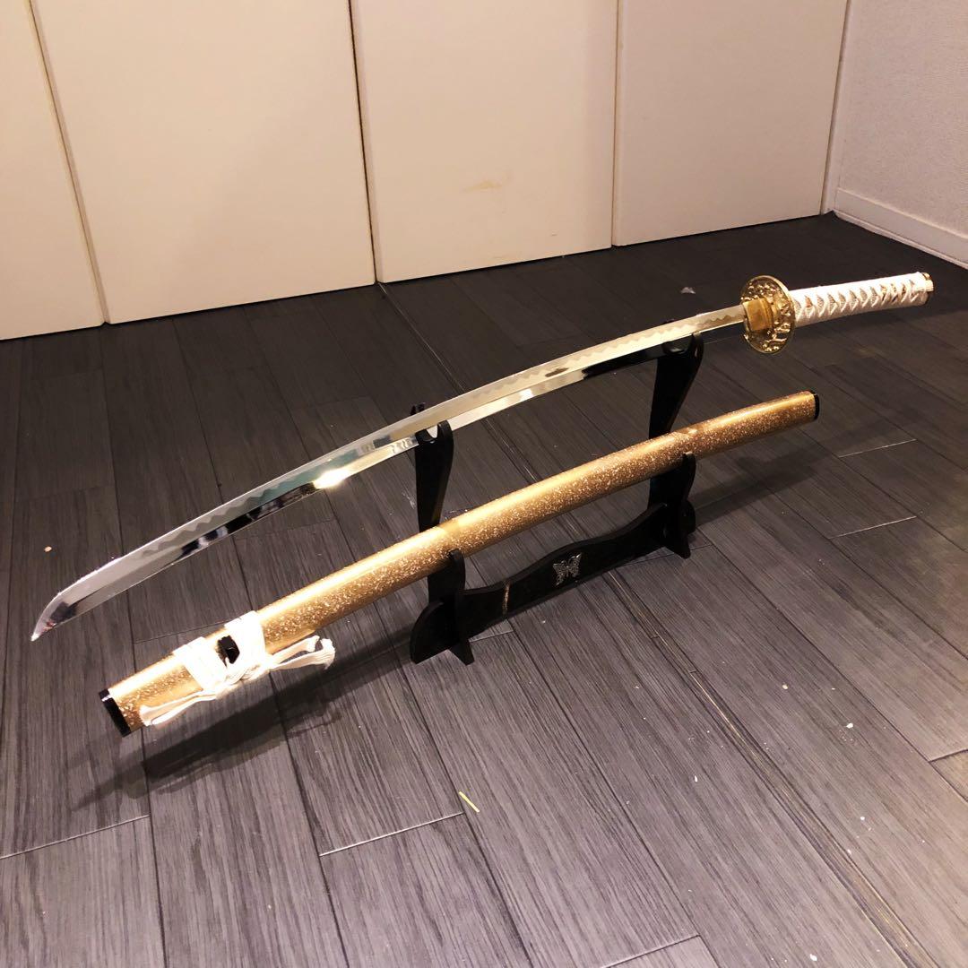 高級模造刀　白金拵え　太刀　本格模造刀