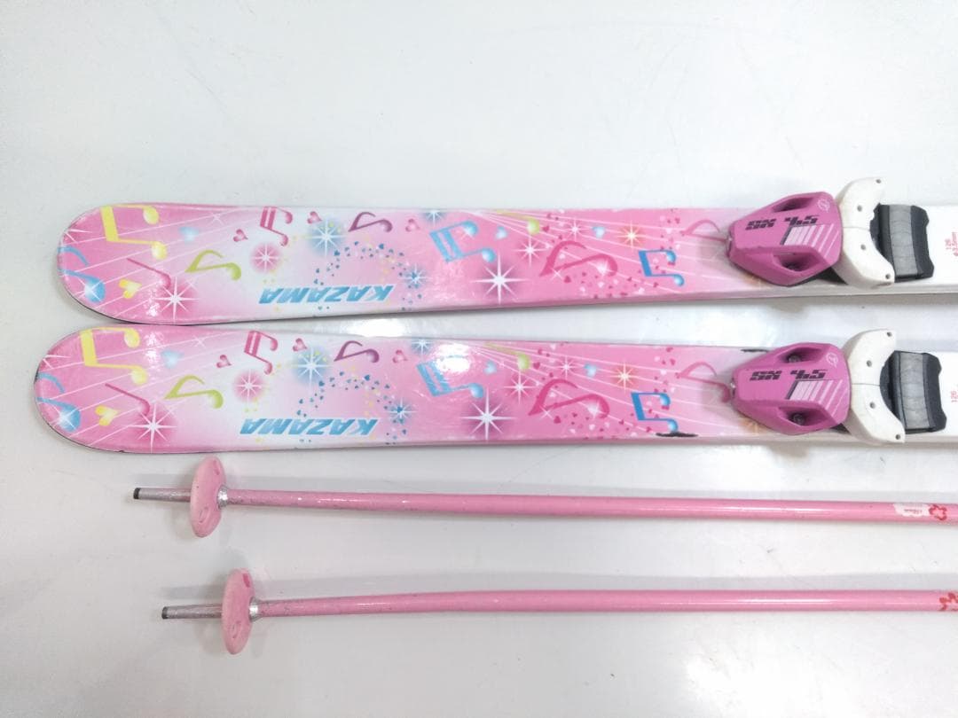 女の子 ジュニアスキー4点セット カザマ 126cm ブーツ 25cm ◇