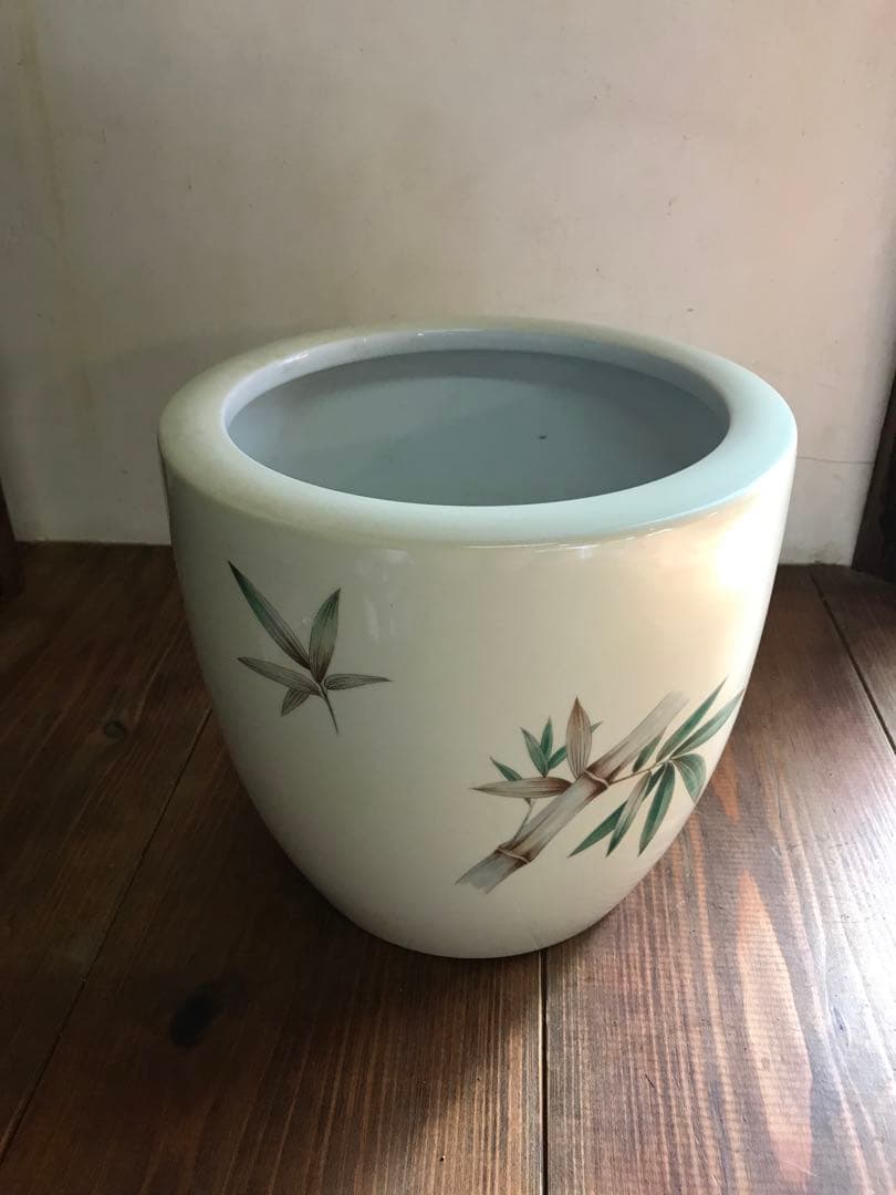 希少　ノリタケ　則武　日陶　火鉢　陶器　竹　時代物　白　オールドノリタケ