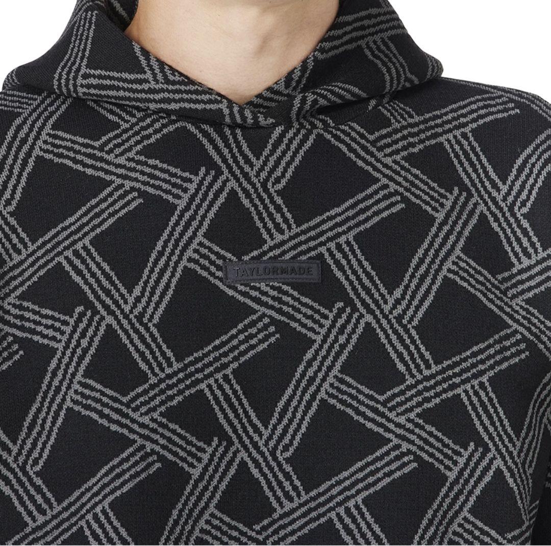 テーラーメイド フリース フード付きセーター メンズ 黒グレー
