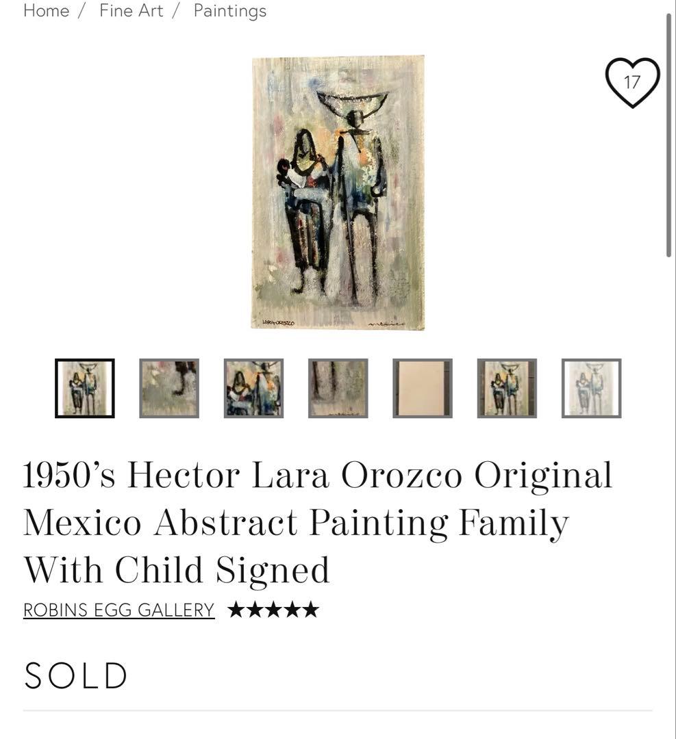 額縁込みメキシコ画家ミッドセンチュリー