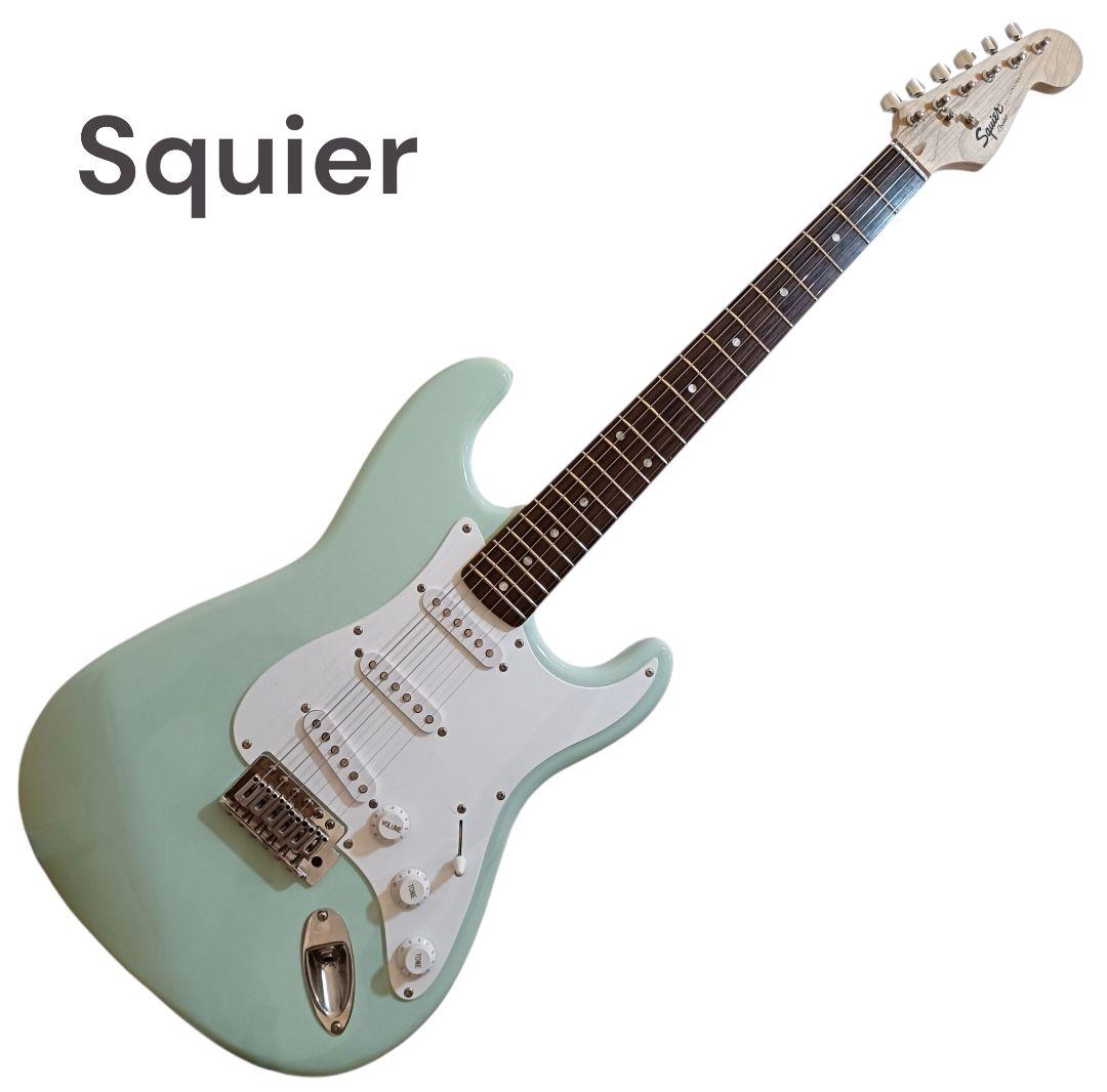 メンテ済｜Squier ストラトキャスター エレキギター サーフグリーン